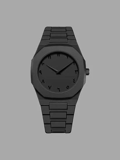 Black Aura Arabic Dial Steel Watch Water Proof