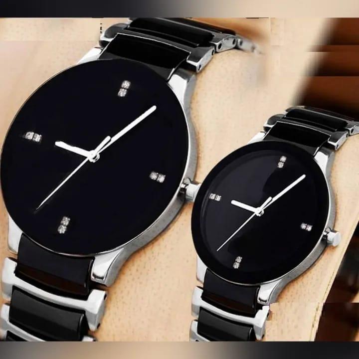 STYLISH UNISEX COUPLE WATCHES -SET OF 2 WITH QUARTZ MOVEMENT