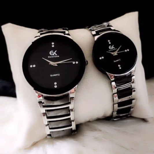 STYLISH UNISEX COUPLE WATCHES -SET OF 2 WITH QUARTZ MOVEMENT