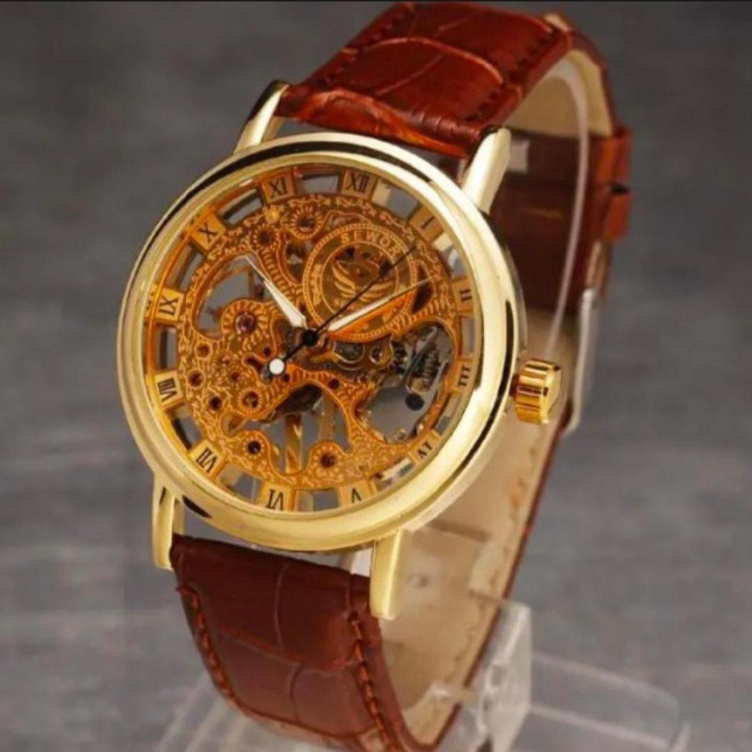 Skeleton Automatic Mens Watch Quartz