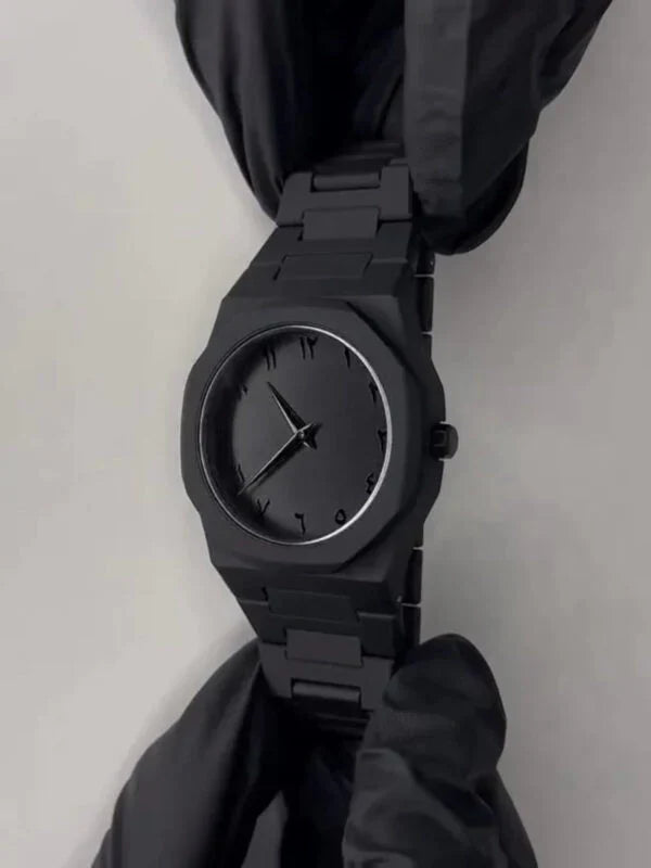Black Aura Arabic Dial Steel Watch Water Proof